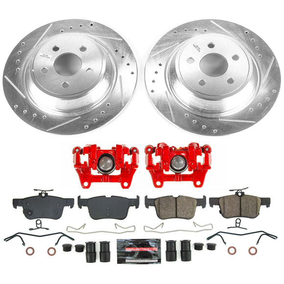PowerStop Z23 Daily Driver Carbon-Fiber Ceramic Pads Drilled & Slotted Rotor & C
