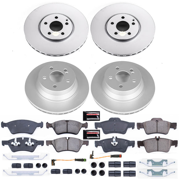 PowerStop Genuine Geomet Coated Rotor and Carbon-Fiber Ceramic Brake Pad Kit