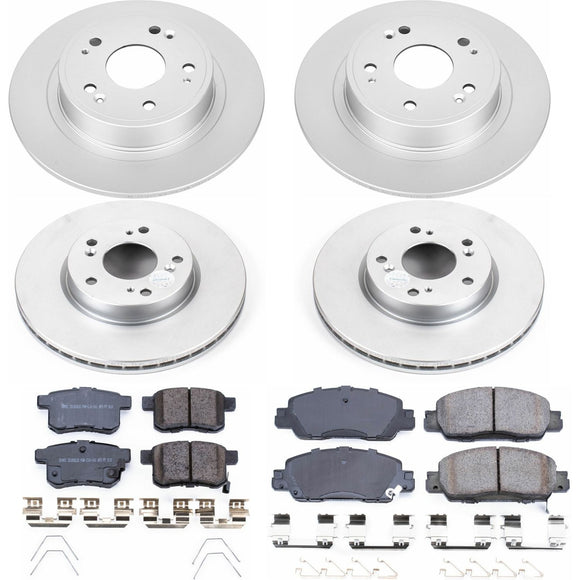PowerStop Genuine Geomet Coated Rotor and Low-Dust Ceramic Brake Pad Kit