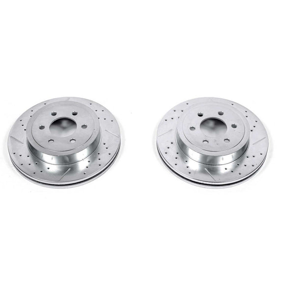 PowerStop Evolution Drilled Slotted Rotors Pair Front For Dodge Dakota