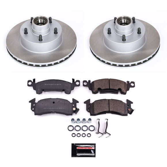 PowerStop Semi-Coated Rotor and Low-Dust Ceramic Brake Pad Kit