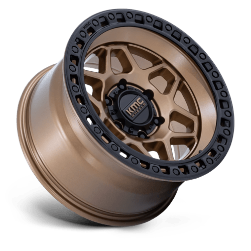 17x8.5 KMC KM553 Torx Matte Bronze With Gloss Black Lip 5x127 ET0 CB71.5 Wheel