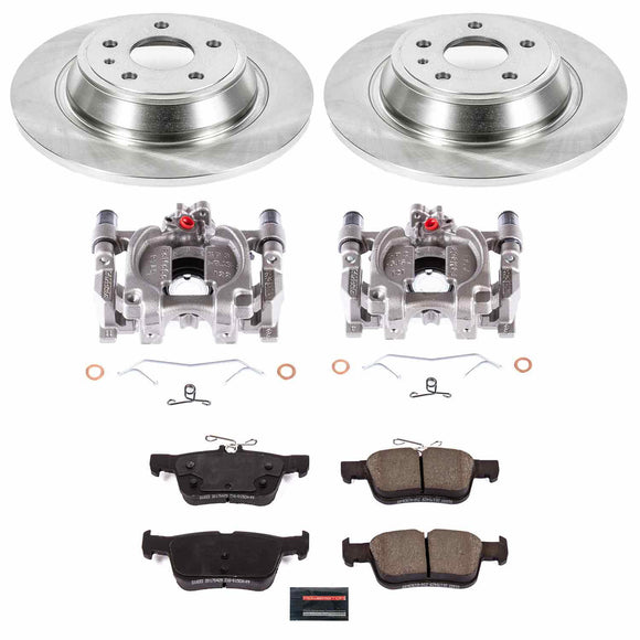 PowerStop OE Stock Replacement Low-Dust Ceramic Brake Pad, Rotor and Caliper Kit