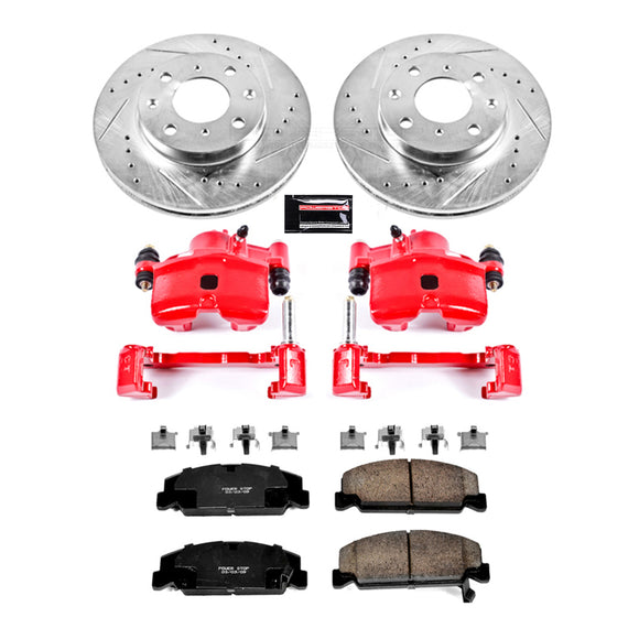 PowerStop Z23 Daily Driver Carbon-Fiber Ceramic Pads Drilled & Slotted Rotor & C