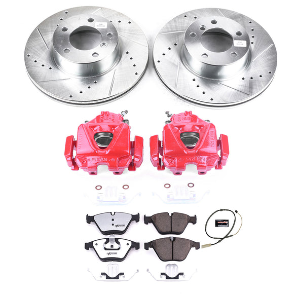 PowerStop Z26 Street Performance Ceramic Brake Pad, Drilled Slotted Rotor, and C