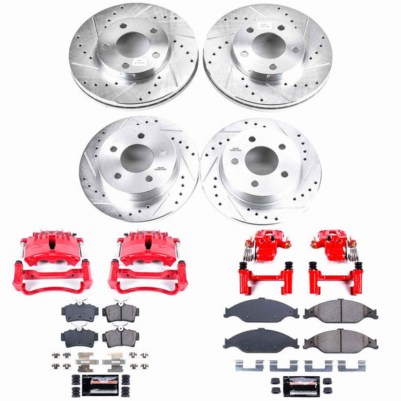 PowerStop Z23 Daily Driver Carbon-Fiber Ceramic Pads Drilled & Slotted Rotor & C