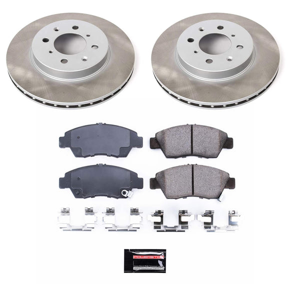 PowerStop Semi-Coated Rotor and Low-Dust Ceramic Brake Pad Kit
