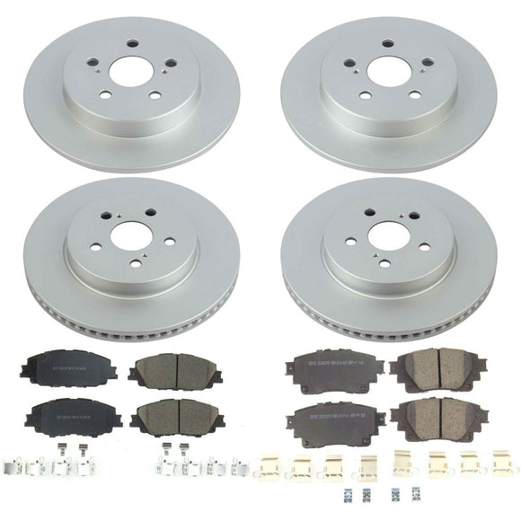 PowerStop Genuine Geomet Coated Rotor and Low-Dust Ceramic Brake Pad Kit