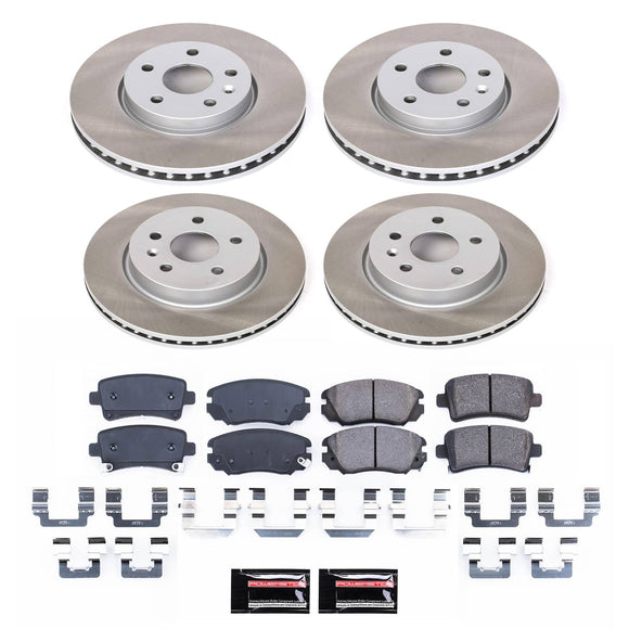 PowerStop Semi-Coated Rotor and Low-Dust Ceramic Brake Pad Kit