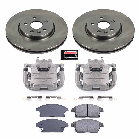 PowerStop OE Stock Replacement Low-Dust Ceramic Brake Pad, Rotor and Caliper Kit