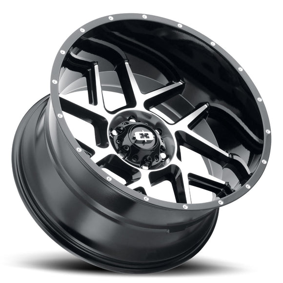 20x10 Vision 360 Sliver Gloss Black Machined Face Wheel 5x127 ET-25 CB78.1
