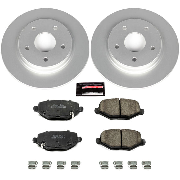 PowerStop Genuine Geomet Coated Rotor and Low-Dust Ceramic Brake Pad Kit