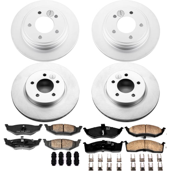PowerStop Genuine Geomet Coated Rotor and Low-Dust Ceramic Brake Pad Kit