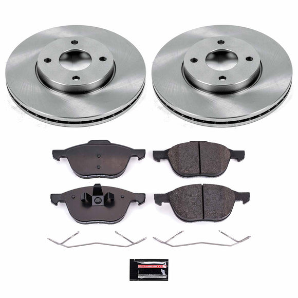 PowerStop OE Stock Replacement Low-Dust Ceramic Brake Pad and Rotor Kit