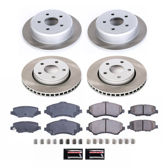 PowerStop Semi-Coated Rotor and Low-Dust Ceramic Brake Pad Kit