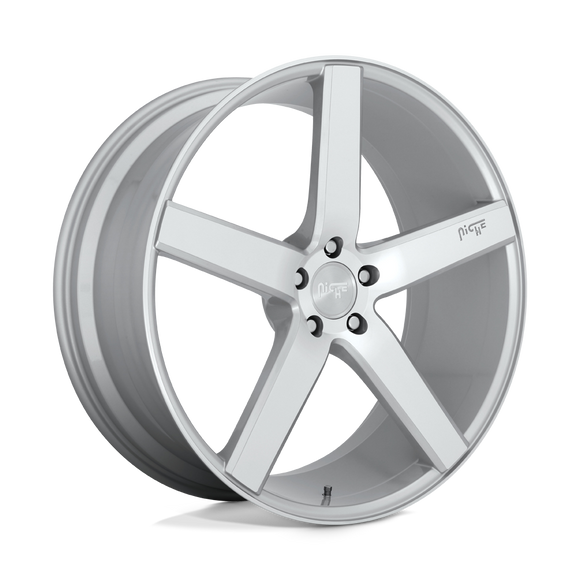 18x8 Niche Milan Silver & Machined Wheel/Rim 5x114.3 5-114.3 18-8