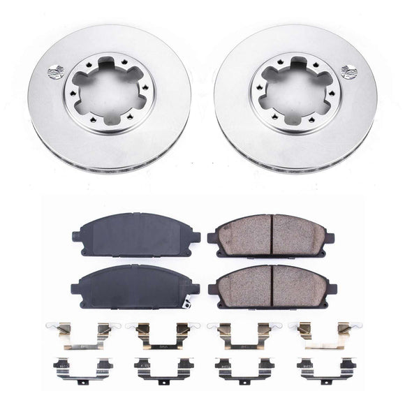 PowerStop Genuine Geomet Coated Rotor and Low-Dust Ceramic Brake Pad Kit