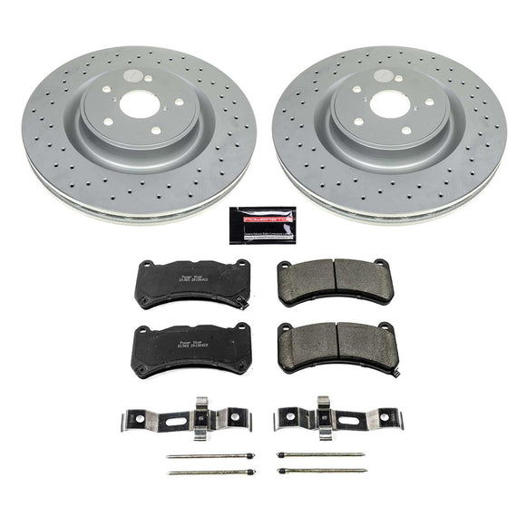 PowerStop Genuine Geomet Coated Rotor and Low-Dust Ceramic Brake Pad Kit