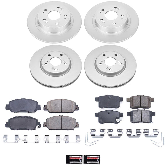 PowerStop Genuine Geomet Coated Rotor and Low-Dust Ceramic Brake Pad Kit