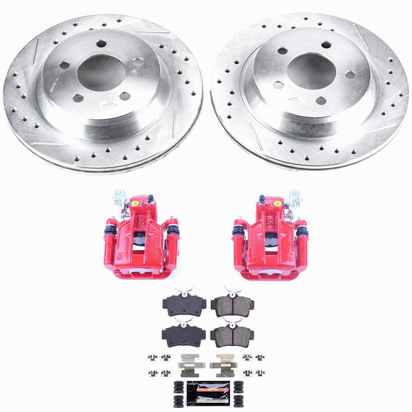 PowerStop Z23 Daily Driver Carbon-Fiber Ceramic Pads Drilled & Slotted Rotor & C