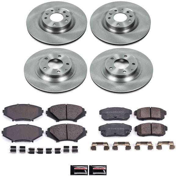 PowerStop OE Stock Replacement Low-Dust Ceramic Brake Pad and Rotor Kit
