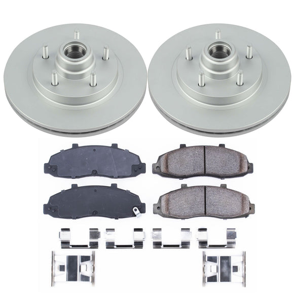 PowerStop Genuine Geomet Coated Rotor and Low-Dust Ceramic Brake Pad Kit