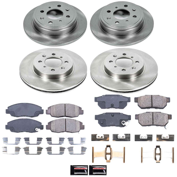 PowerStop OE Stock Replacement Low-Dust Ceramic Brake Pad and Rotor Kit