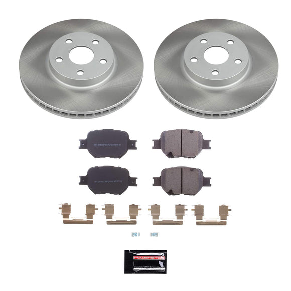 PowerStop Semi-Coated Rotor and Low-Dust Ceramic Brake Pad Kit