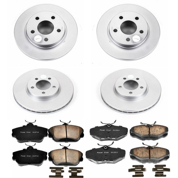 PowerStop Genuine Geomet Coated Rotor and Low-Dust Ceramic Brake Pad Kit