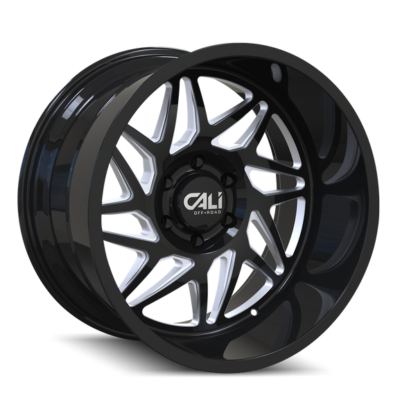 20x12 Cali Off-Road 9112 Gemini Gloss Black Milled 6x135 ET-51 Wheel Rim