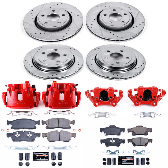 PowerStop Z23 Daily Driver Carbon-Fiber Ceramic Pads Drilled & Slotted Rotor & C