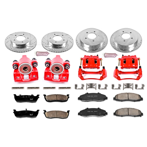 PowerStop Z23 Daily Driver Carbon-Fiber Ceramic Pads Drilled & Slotted Rotor & C