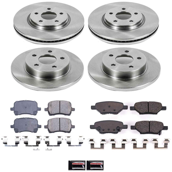 PowerStop OE Stock Replacement Low-Dust Ceramic Brake Pad and Rotor Kit