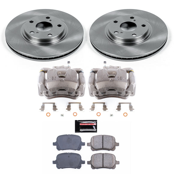 PowerStop OE Stock Replacement Low-Dust Ceramic Brake Pad, Rotor and Caliper Kit