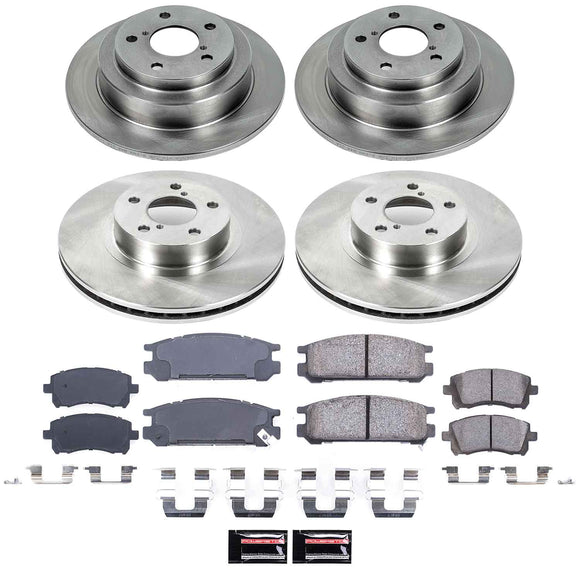 PowerStop OE Stock Replacement Low-Dust Ceramic Brake Pad and Rotor Kit