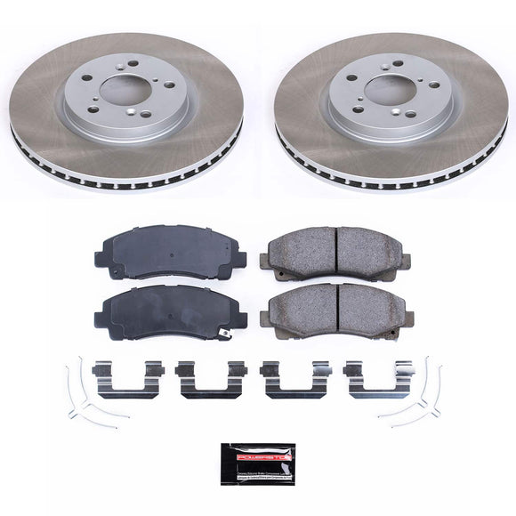 PowerStop Semi-Coated Rotor and Low-Dust Ceramic Brake Pad Kit