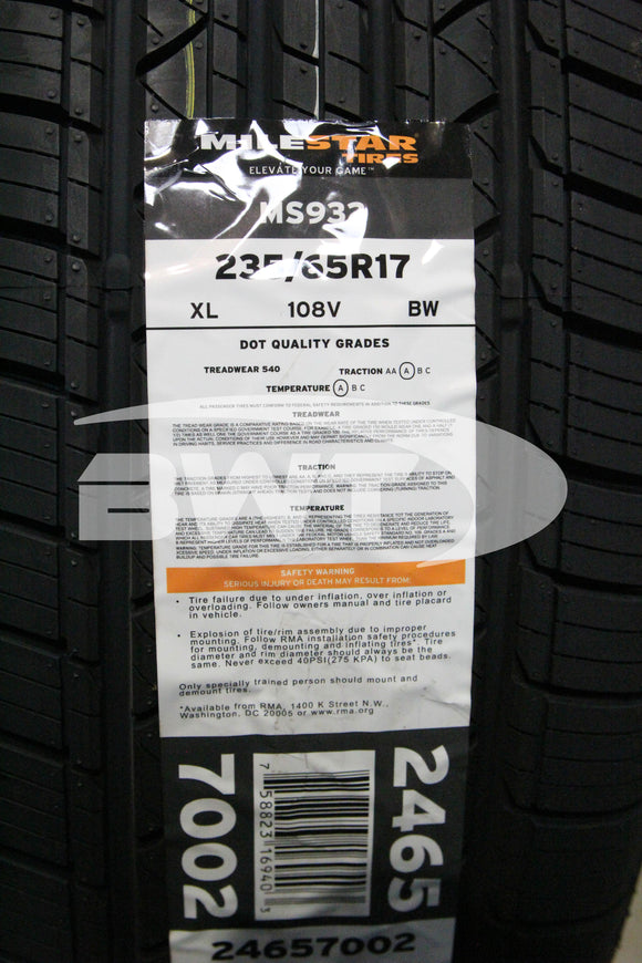 235/65R17 Milestar MS932 Sport 108V BSW XL 235 65 17 2356517