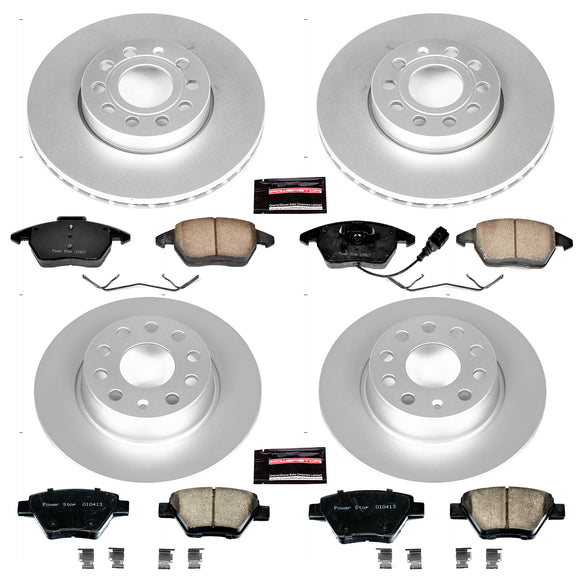 PowerStop Genuine Geomet Coated Rotor and Carbon-Fiber Ceramic Brake Pad Kit