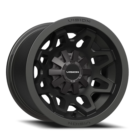 12x8 Vision 416 ATV Matte Black 4x156 ET-10.2 Wheel Rim