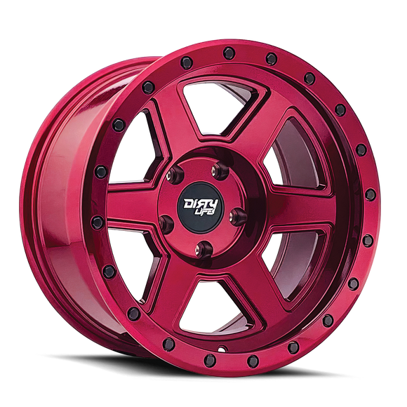 17x9 Dirty Life 9315 Compound Crimson Candy Red 5x127 5x5 ET-38 Wheel Rim
