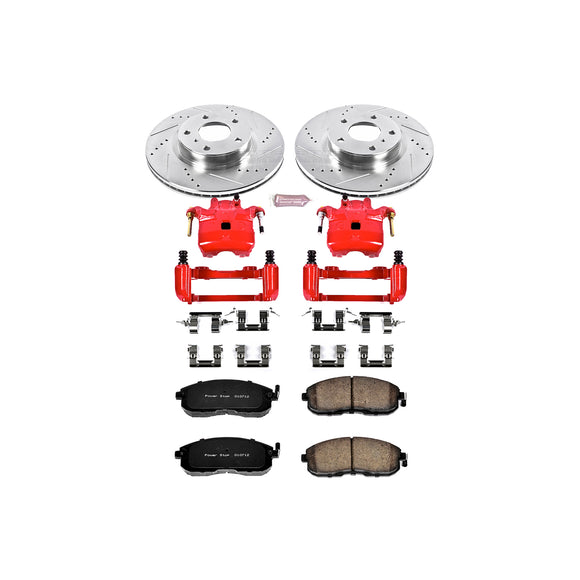 PowerStop Z23 Daily Driver Carbon-Fiber Ceramic Pads Drilled & Slotted Rotor & C