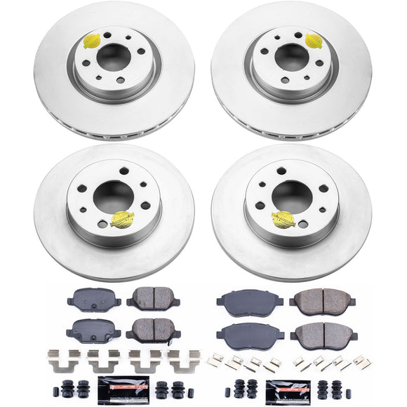 PowerStop Genuine Geomet Coated Rotor and Carbon-Fiber Ceramic Brake Pad Kit