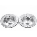 PowerStop Evolution Drilled Slotted Rotors Pair Front For Oldsmobile Cutlass