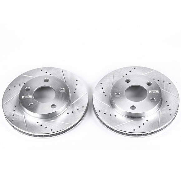 PowerStop Evolution Drilled Slotted Rotors Pair Front For Oldsmobile Cutlass
