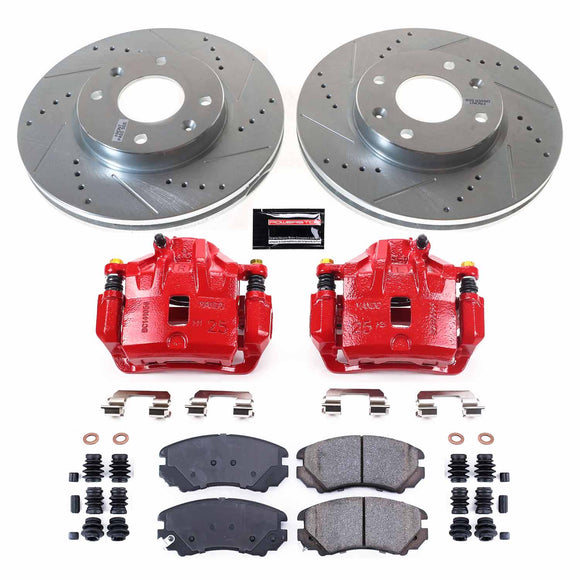 PowerStop Z23 Daily Driver Carbon-Fiber Ceramic Pads Drilled & Slotted Rotor & C