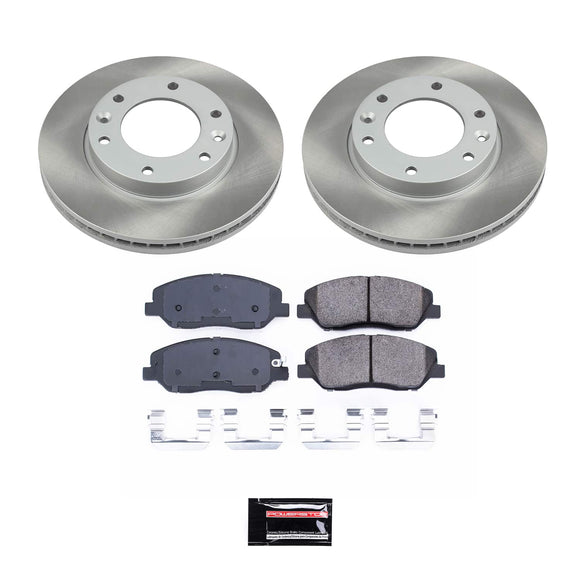 PowerStop Semi-Coated Rotor and Low-Dust Ceramic Brake Pad Kit
