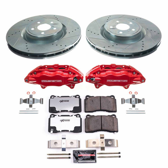 PowerStop Z26 Street Performance Ceramic Brake Pad, Drilled Slotted Rotor, and C