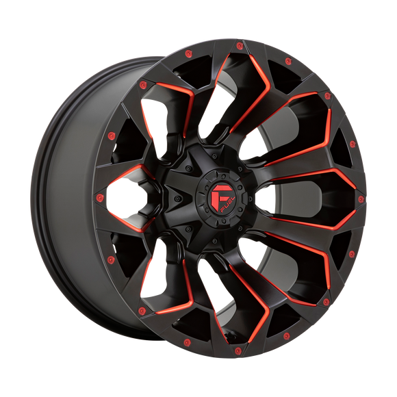 17x9 Fuel Off-Road D787 Assault Matte Black Milled Red Tint 5x114.3 ET1 Wheel