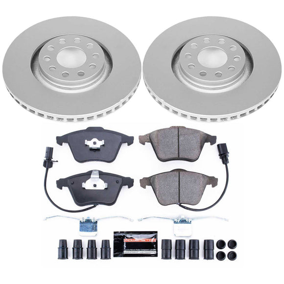 PowerStop Genuine Geomet Coated Rotor and Carbon-Fiber Ceramic Brake Pad Kit