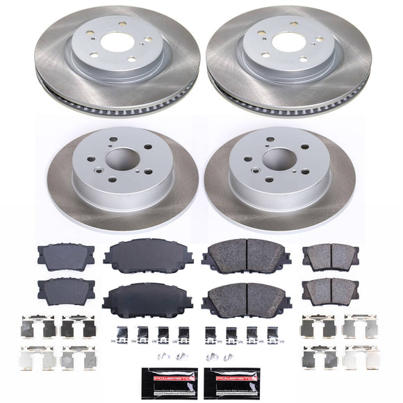 PowerStop Semi-Coated Rotor and Low-Dust Ceramic Brake Pad Kit
